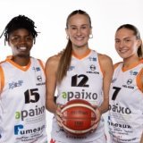 Les trois américaines d'Hélios Basket de gauche à droite: Michaela White, Lilly Ritz et Anna Clephane